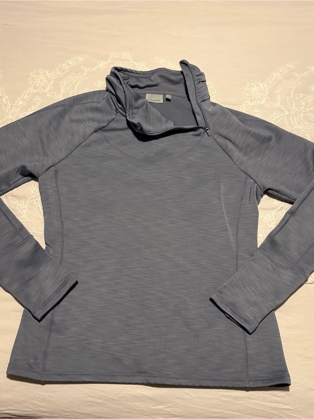 Athleta Women's Heather Gray Quarter-Zip Hoodie Pullover